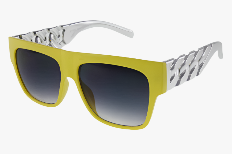 yellow Wholesale Fashion Flat Top Chain Link Sunglasses