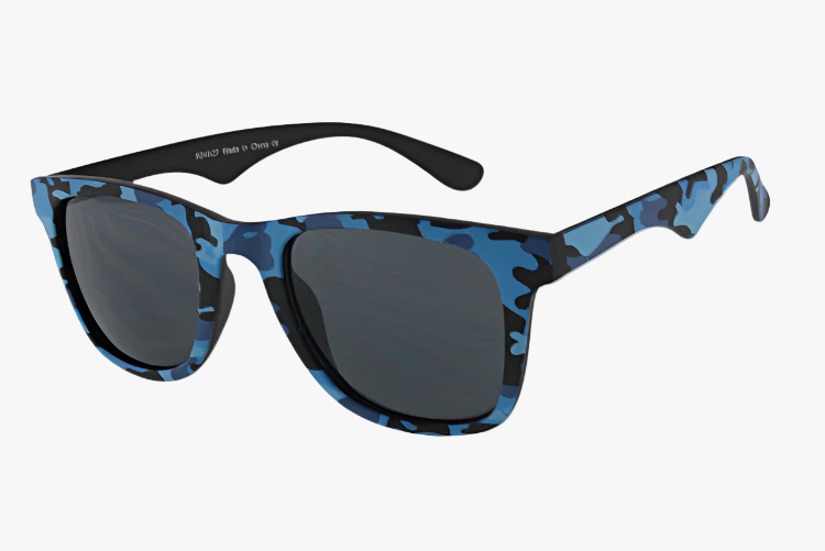 blue Wholesale Square Framed Camo Print Sunglasses