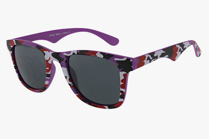 purple Wholesale Square Framed Camo Print Sunglasses