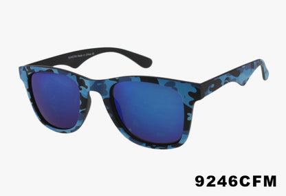 blue mirror Wholesale Square Framed Camo Print Mirror Sunglasses