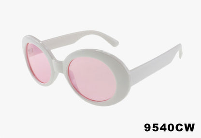 white pink Wholesale Fashion Medium Oval Color Sunglasses