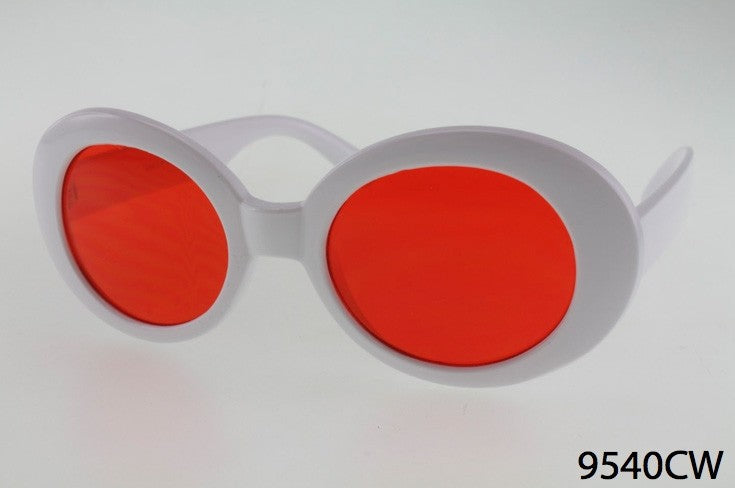 white red Wholesale Fashion Medium Oval Color Sunglasses