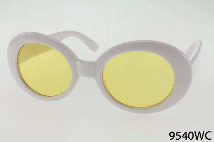 white yellow Wholesale Fashion Medium Oval Color Sunglasses