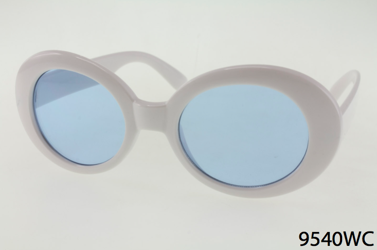 white blue Wholesale Fashion Medium Oval Color Sunglasses