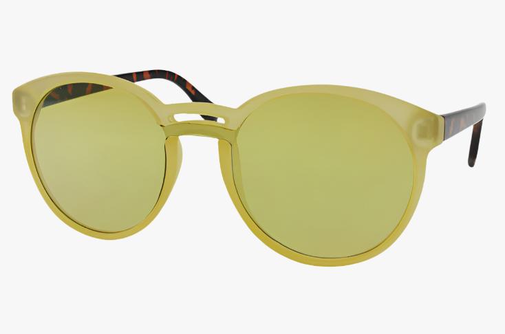 yellow Wholesale Round Single Piece Lens Sunglasses