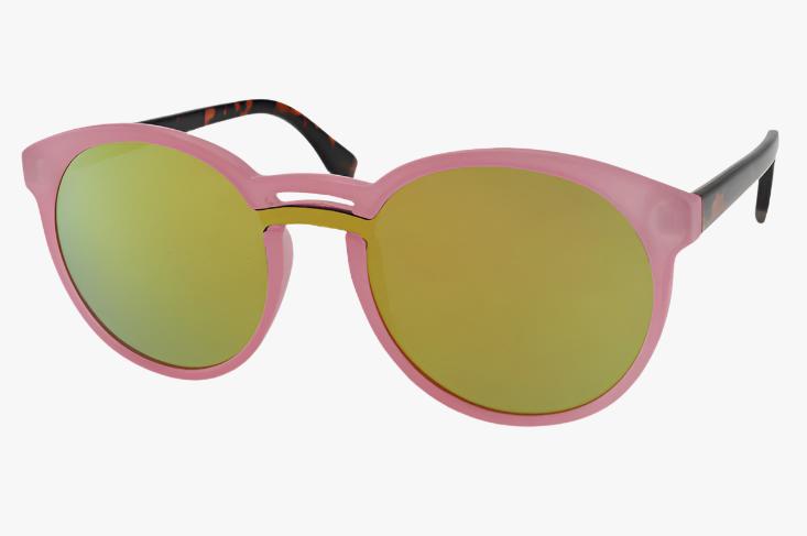 pink Wholesale Round Single Piece Mirror Lens Sunglasses