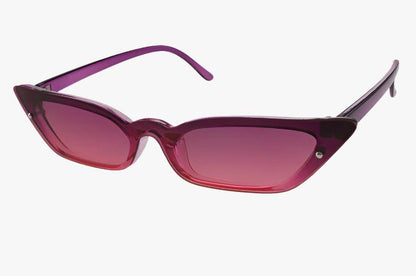 purple Wholesale Slim Rectangle Cat Eye Ombre Sunglasses