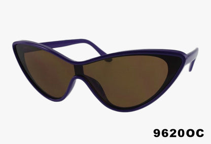 purple Wholesale Fashion Cat Eye Shield Sunglasses