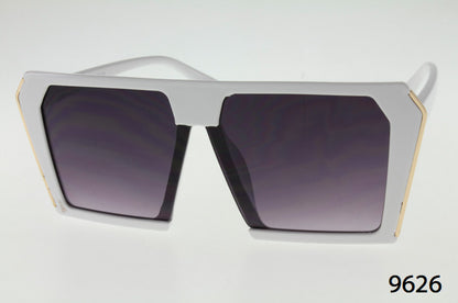 white Wholesale Large Flat Top Angular Sunglasses