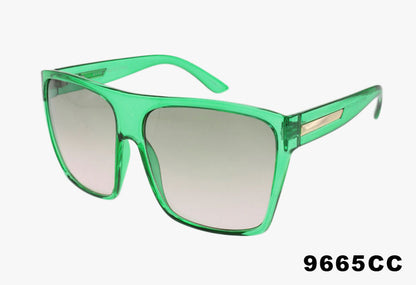 green Large Wholesale Square Frame Fashion Color Sunglasses