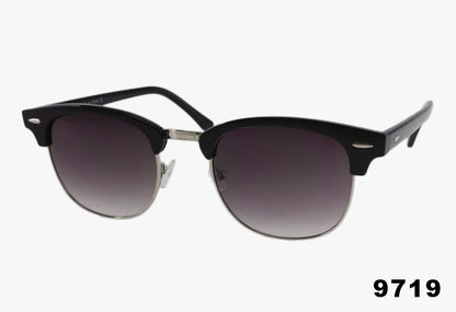 black Wholesale Classic Square Semi Rimless SOHO Sunglasses