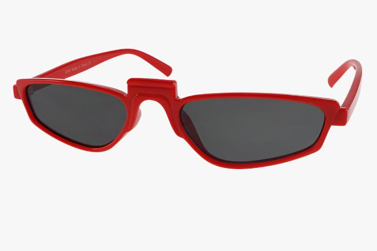 red Wholesale Slim Skinny Rectangular Sunglasses