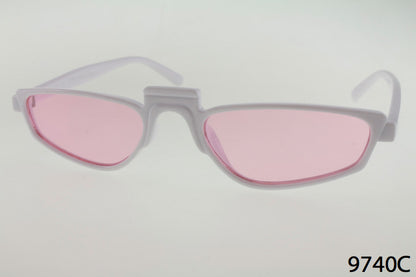 pink Wholesale Slim Skinny Rectangular Color Sunglasses