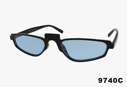 blue Wholesale Slim Skinny Rectangular Color Sunglasses