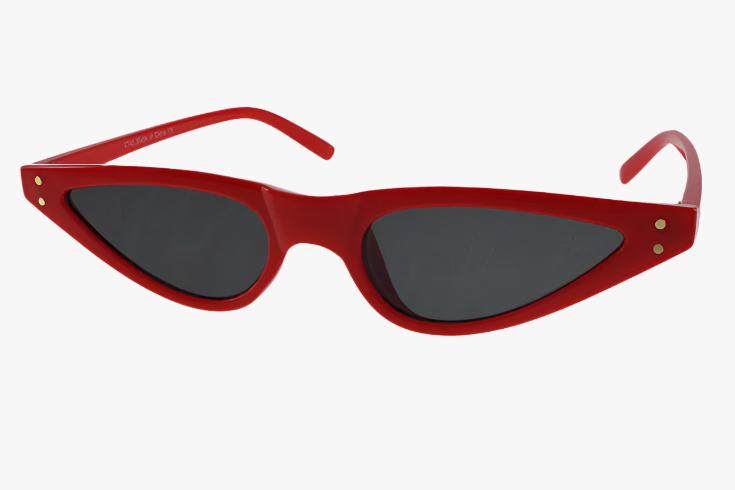 red Wholesale Slim Thin Frame Cat Eye Sunglasses