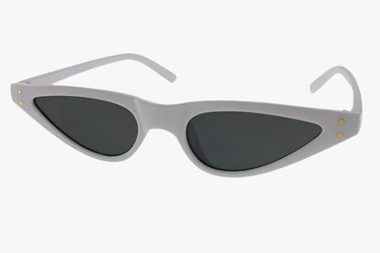 white Wholesale Slim Thin Frame Cat Eye Sunglasses