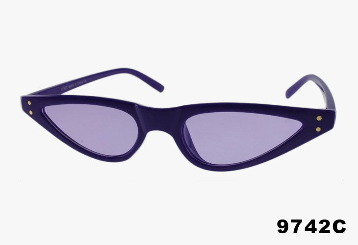 purple Wholesale Slim Thin Frame Cat Eye Color Sunglasses