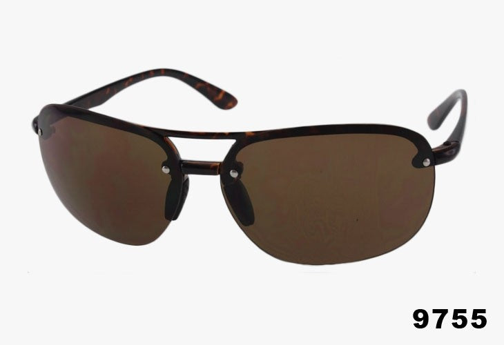 brown Wholesale Classic Rimless Sport Sunglasses