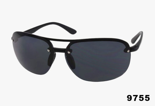 black Wholesale Classic Rimless Sport Sunglasses