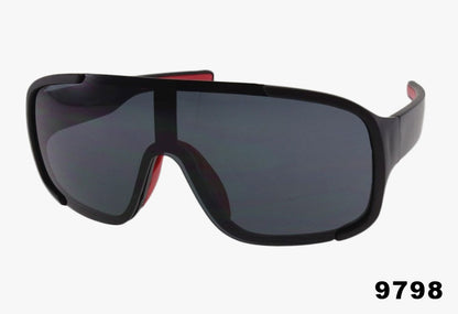 black Wholesale Sport One Piece Lens Shield Sunglasses