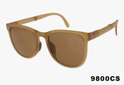 beige Wholesale Oval Folding Sunglasses