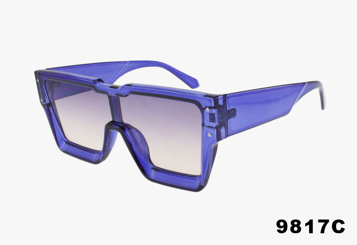 purple Wholesale Flat Lens Concave Shield Sunglasses