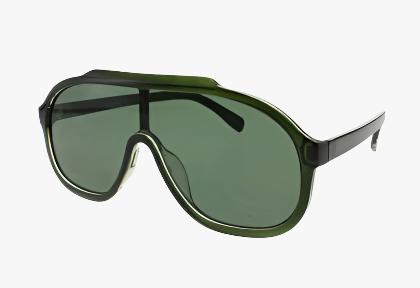 green Fashion Round Shield Style Wholesale Sunglasses