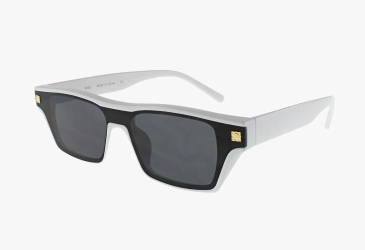 white Medium Rectangle Single Lens Frame Sunglasses