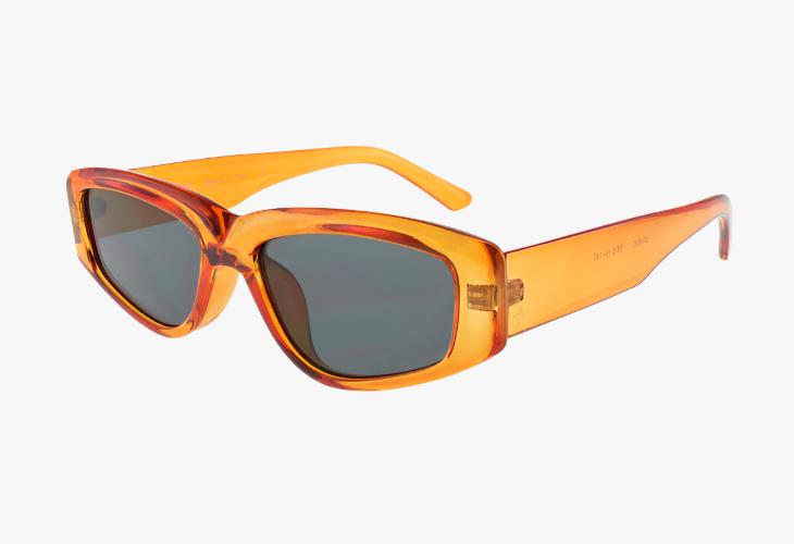 orange Medium Rectangle Angular Frame Sunglasses