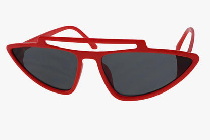 red Wholesale Double Bridge Angular Cat Eye Sunglasses