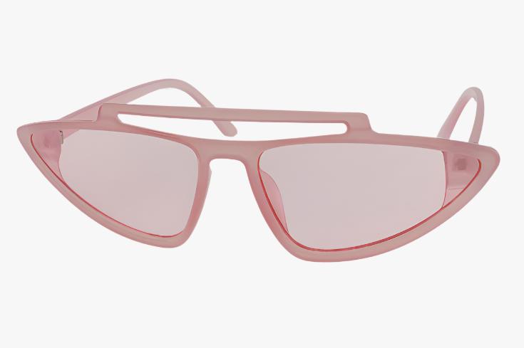 pink Wholesale Fashion Double Bridge Angular Cat Eye Sunglasses