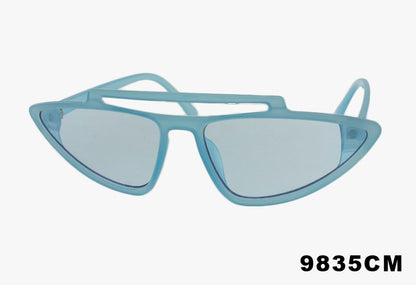 blue Wholesale Fashion Double Bridge Angular Cat Eye Sunglasses