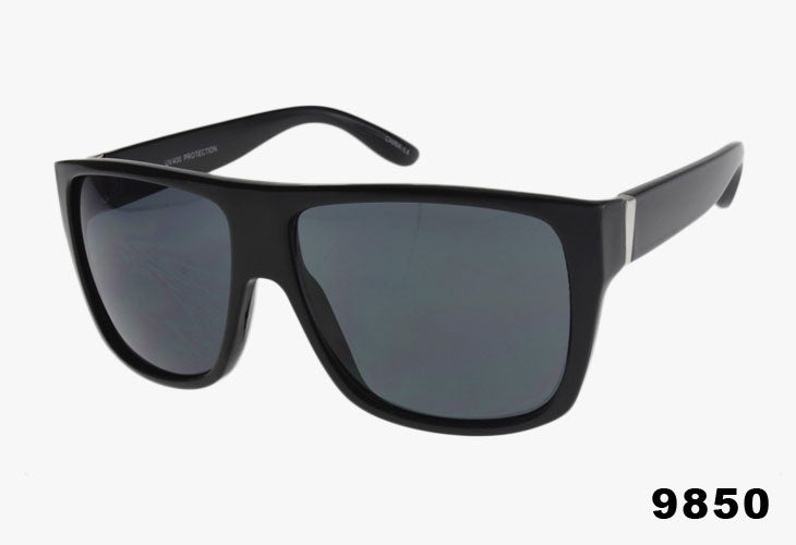 black Classic Rectangle Flat Top Wholesale Sunglasses