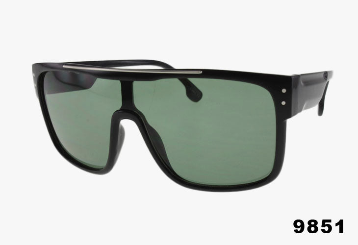 green Wholesale Fashion Top Bar Shield Sunglasses