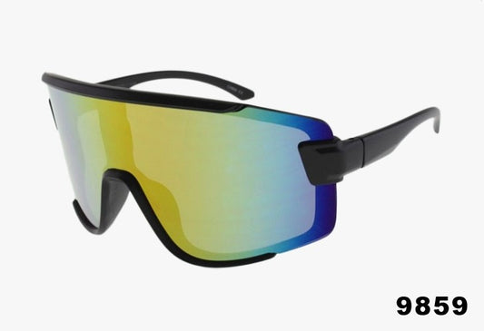 yellow mirror Wholesale Large Wrap Shield Sport Sunglasses