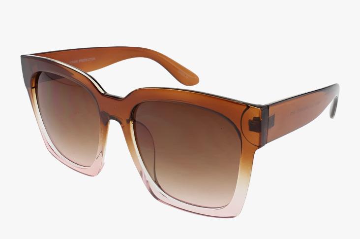 brown Large Square Frame Fashion Wholesale Sunglasses