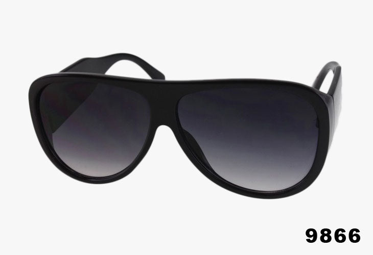 black Wholesale Wide Temple Aviator Style Sunglasses