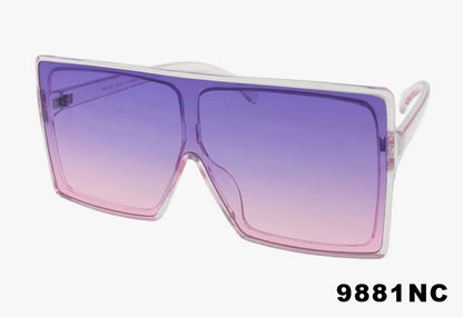 purple gradient Large Fashion Single Lens Rectangle Color Wholesale Sunglasses