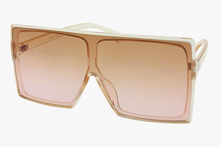 tan gradient Large Fashion Single Lens Rectangle Color Wholesale Sunglasses