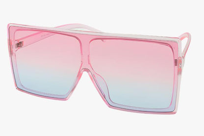 pink gradient Large Fashion Single Lens Rectangle Color Wholesale Sunglasses