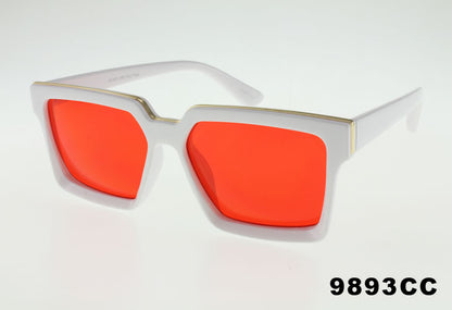 white Wholesale Luxury Fashion Square Inlay Color Sunglasses