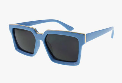 blue Wholesale Luxury Fashion Square Inlay Color Sunglasses