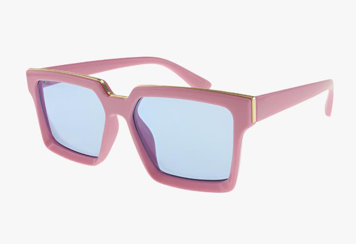 pink Wholesale Luxury Fashion Square Inlay Color Sunglasses