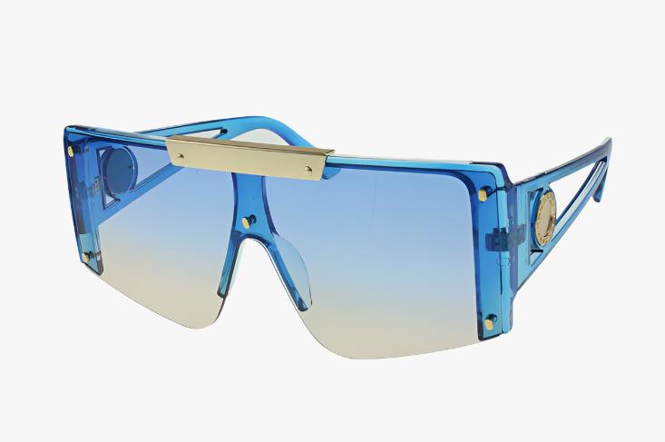 blue Wholesale Large Fashion Lux Shield Sunglasses