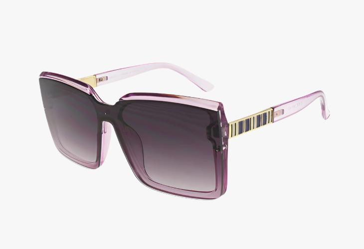 smoke lens Wholesale Square Frame Enamel Temple Sunglasses