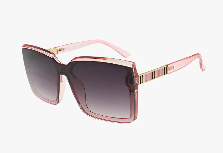 pink Wholesale Square Frame Enamel Temple Sunglasses