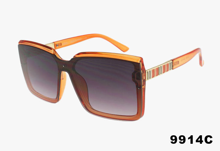 orange Wholesale Square Frame Enamel Temple Sunglasses