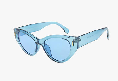 blue Wholesale Fashion Round Lens Cat Eye Sunglasses