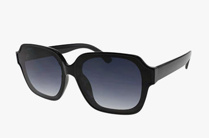 black Wholesale Fashion Square Flush Lens Sunglasses