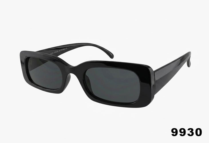 gloss black rectangle sunglasses